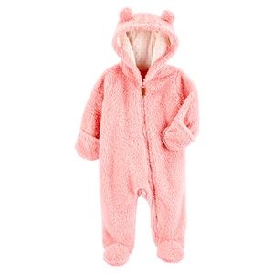 🆕NWT Carter’s baby girl Sherpa hooded pram